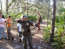 Action Archery at Camp le Noche 03/07/09. Using a Knight & Hale Steady Ready while shooting a Genesis compound bow.